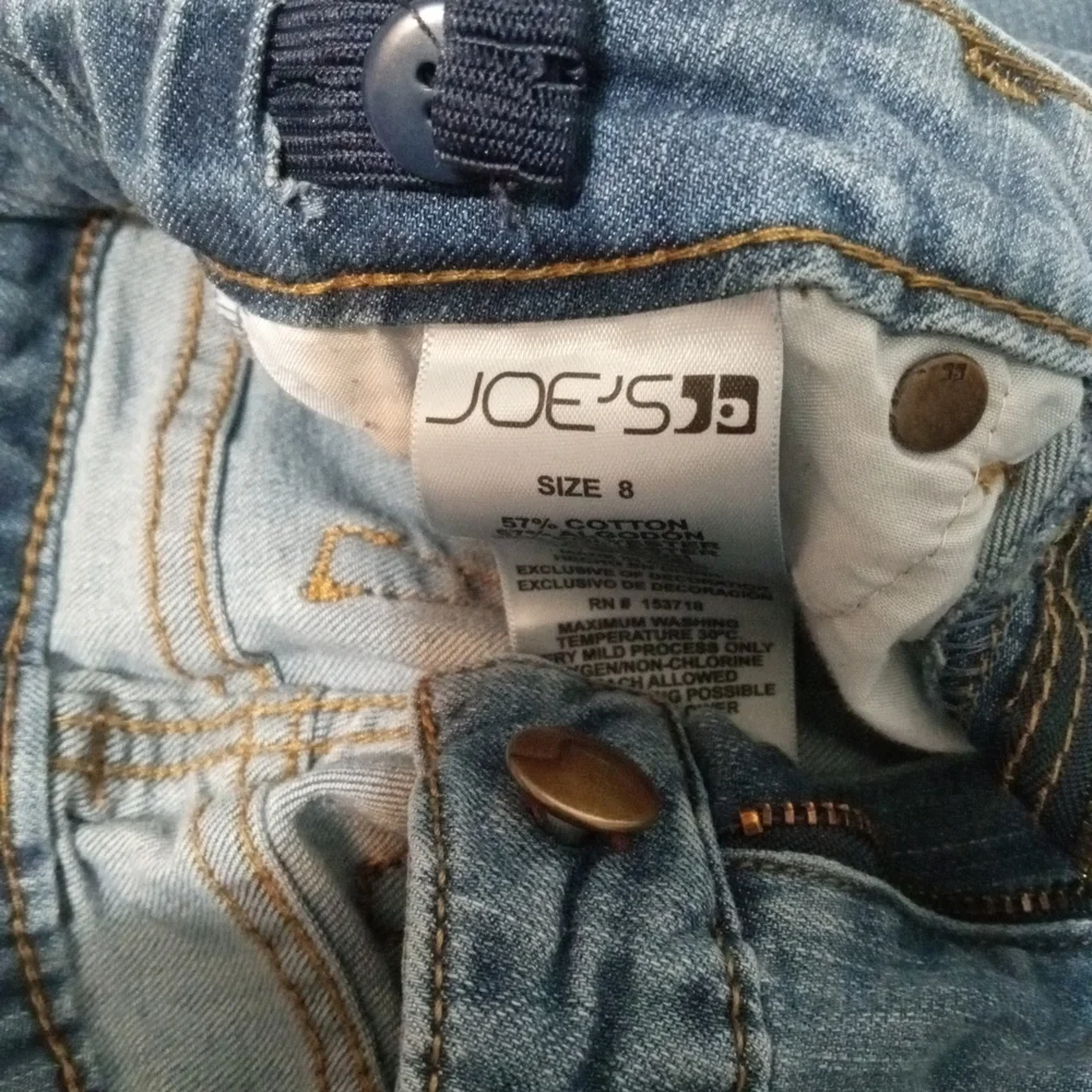 Joe's Jeans Girls Blue Skinny Jeans with Tulip Frayed Hem - Size 8 - Picture 9 of 9